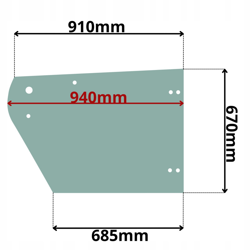 SZYBA DOLNA W DRZWI LEWA JOHN DEERE 3200 3215 3220 3400 3415 3420 (0013)