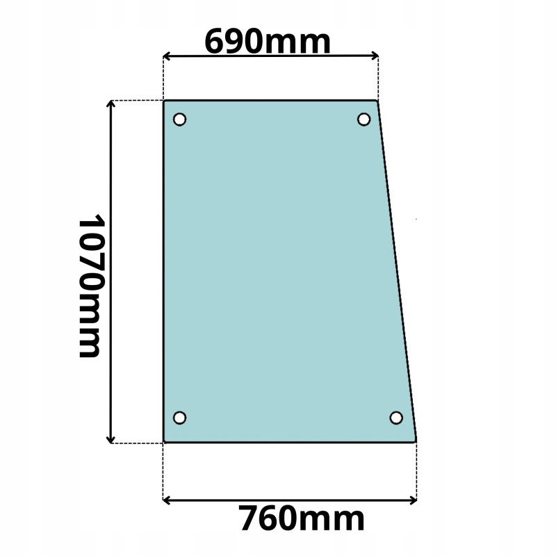 SZYBA LEWA PRAWA ZA DRZWI BOCZNA CASE TEREX FERMEC MASSEY FERGUSON (0018)