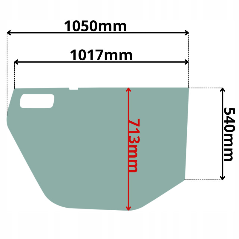 SZYBA MANITOU BOCZNA DOLNA LEWA W DRZWI MHT MLT MT (0033)