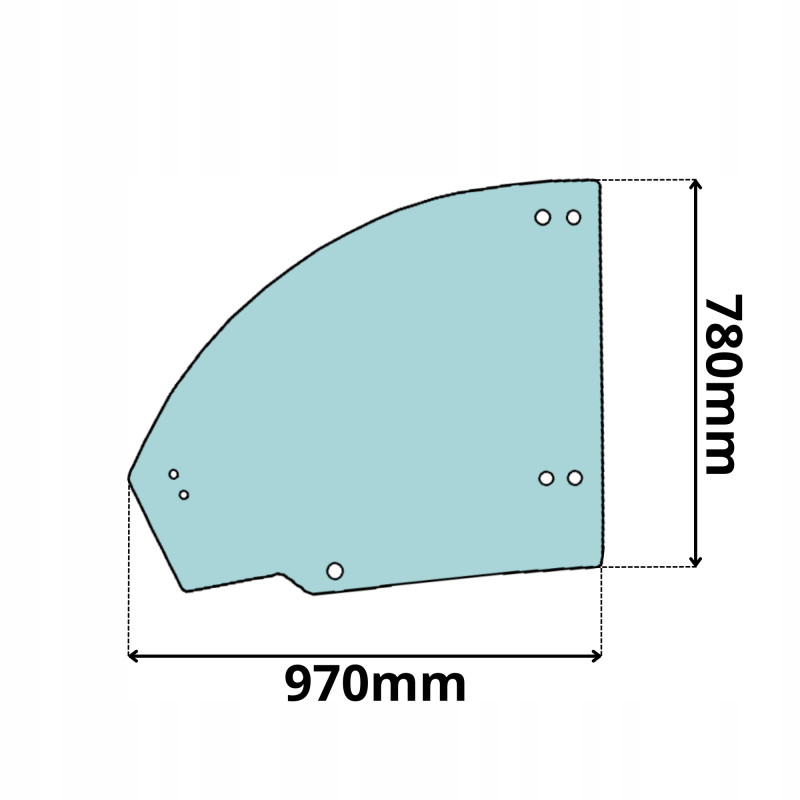 SZYBA LEWA GÓRNA DRZWI BOCZNA CASE NEW HOLLAND KOBELCO (0101)