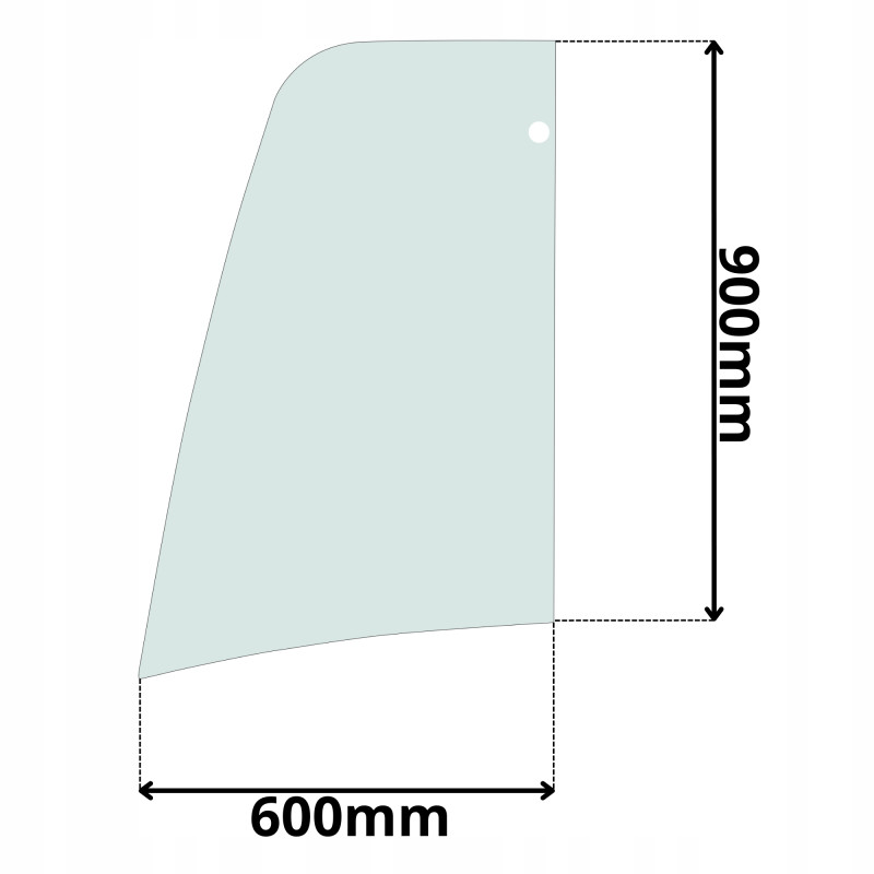 SZYBA BOCZNA W DRZWI LEWA GÓRNA HITACHI ZX16-ZX50 AIRMAN (0116)