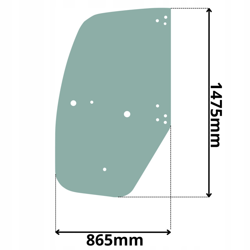 SZYBA BOCZNA W DRZWI LEWA VOLVO L20 L25 L28 B F H (0122)