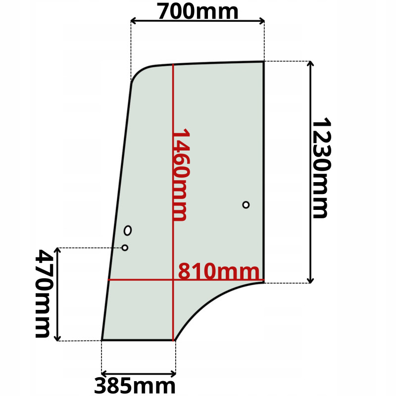 SZYBA BOCZNA DRZWI LEWA PRAWA CAT 906 907 908 915 (0125)