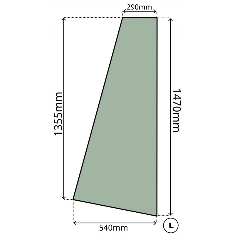 SZYBA PRZEDNIA BOCZNA PRAWA LEWA XCMG ZL30G ZL50G (0062)