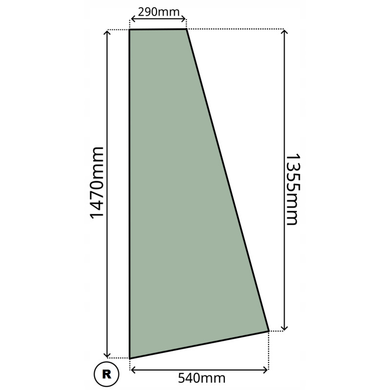 SZYBA PRZEDNIA BOCZNA PRAWA LEWA XCMG ZL30G ZL50G (0062)