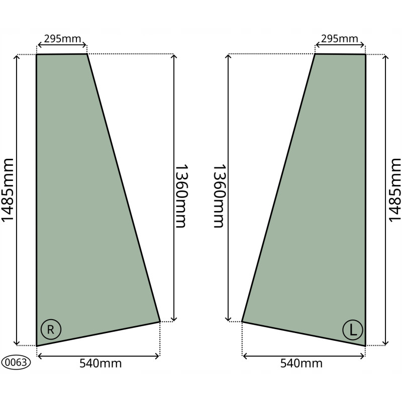SZYBA PRZEDNIA BOCZNA PRAWA LEWA XCMG ZL30G ZL50G (0063)