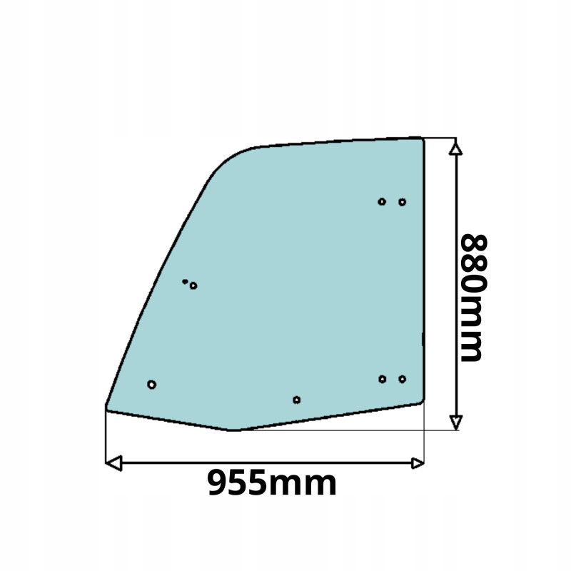 SZYBA GÓRNA LEWA BOCZNA DRZWI CAT TH McCORMICK DEUTZ-FAHR JLG LANDINI ALPINE (0162)