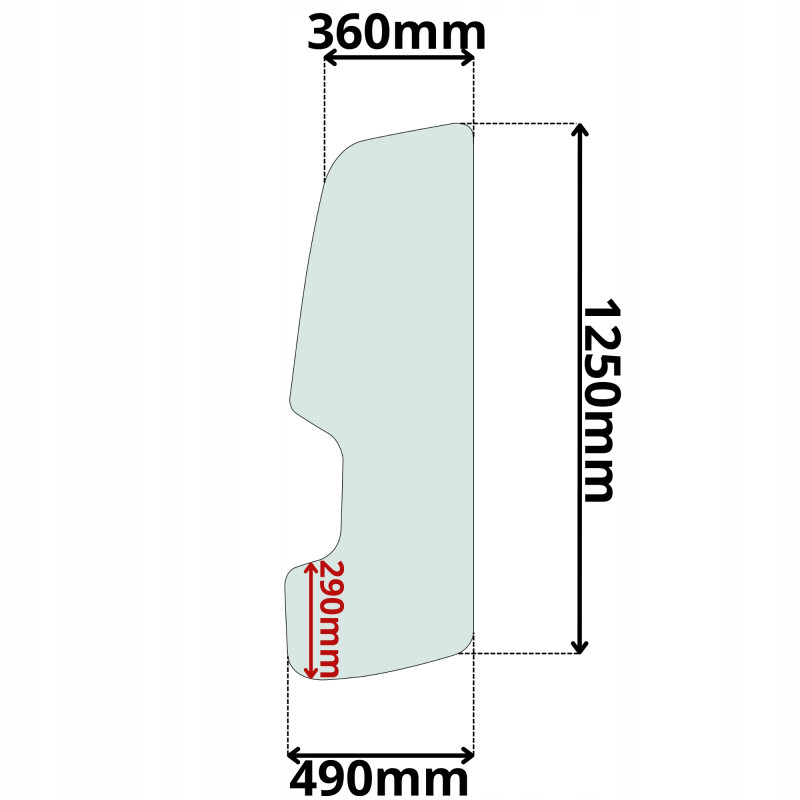 SZYBA BOK BOCZNA LEWA DRZWI CAT 301.4C 2012- WACKER 1404 1404RD (0070)