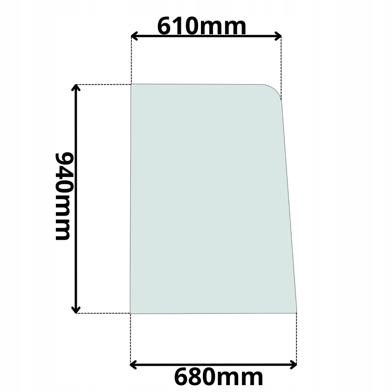 SZYBA BOK BOCZNA DRZWI GÓRNA PRAWA CAT 902 906 908 (0083)