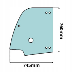 SZYBA LEWA DRZWI BOCZNA GÓRNA KRAMER KL10.5 KL12.5 (0096)