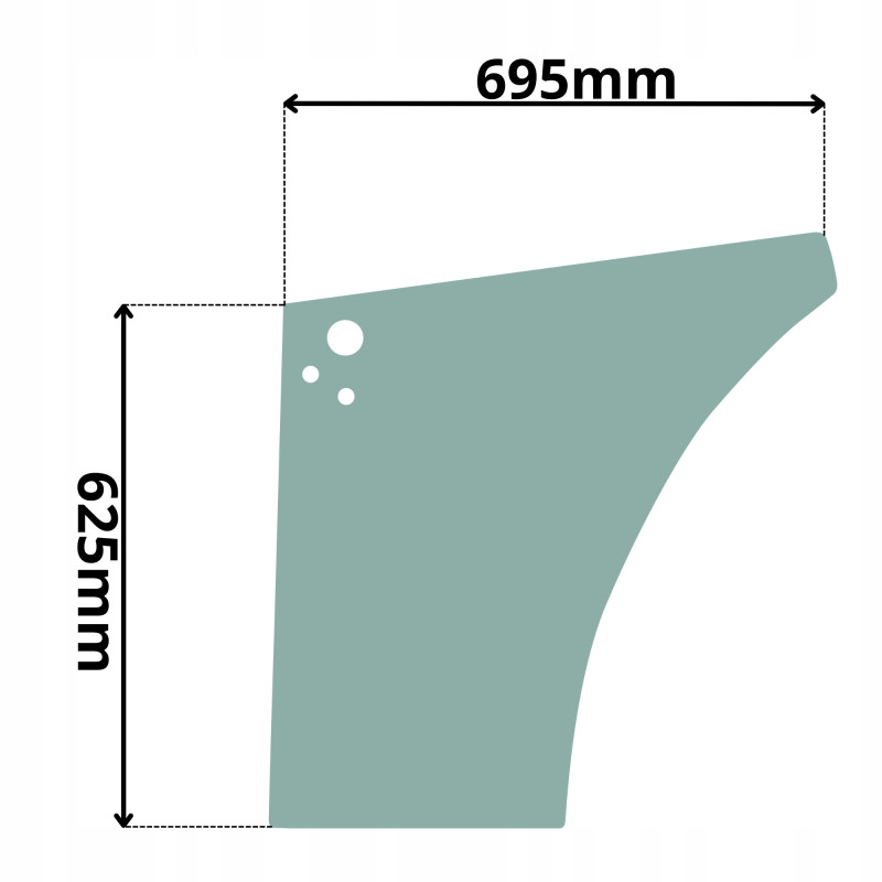 SZYBA DRZWI DOLNA LEWA PRAWA CASE SERIA JX55-JX95 (0252)