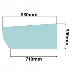 SZYBA BOCZNA LEWA DOLNA DRZWI JCB 530 532 537 540 (0274)
