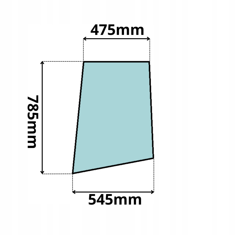 SZYBA DRZWI GÓRNA BOCZNA LEWA VOLVO A25 A30 35 A40 (0296)