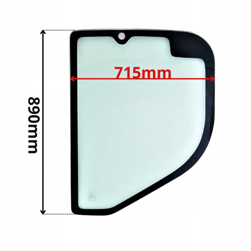 SZYBA BOCZNA LEWA ZA DRZWI NEW HOLLAND CASE HYUNDAI R60CR-9 R80CR-9 (0546)