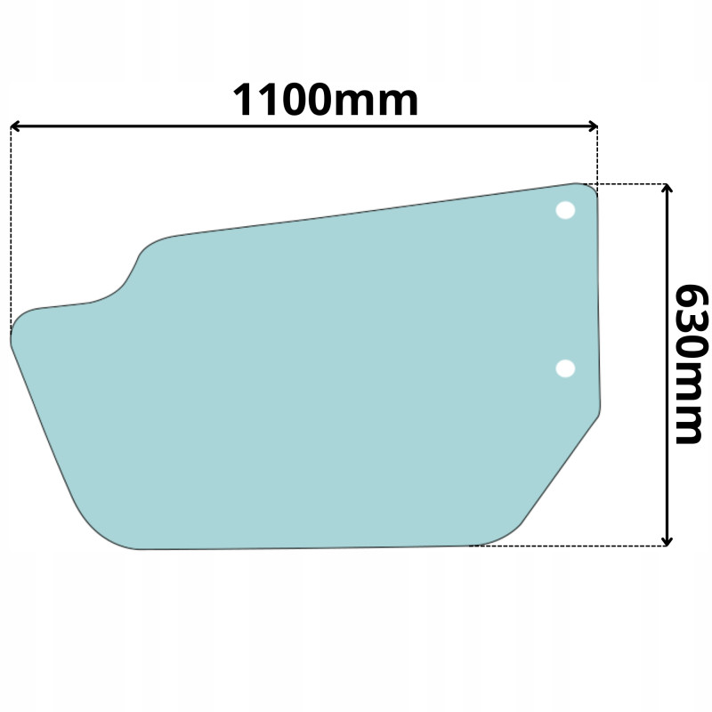 SZYBA DRZWI DOLNA LEWA MASSEY FERGUSON BOBCAT T2250-T40170 2004-12 (0355)