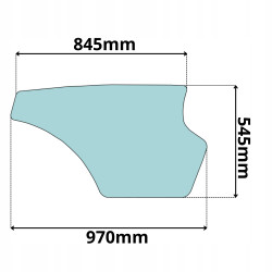 SZYBA DRZWI DOLNA LEWA BOCZNA JCB 515 520 524 527 (0359)