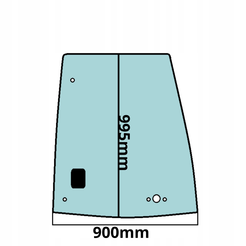SZYBA DRZWI BOCZNA GÓRNA PRAWA CAT 414E-450E, 416F-450F 2012-2015 (0609)