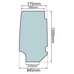 SZYBA DRZWI JCB SERIA HT ZX WERSJA BEZ OKIENKA (0616)