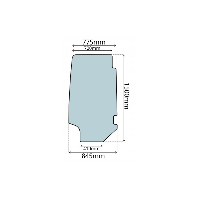SZYBA DRZWI JCB SERIA HT ZX WERSJA BEZ OKIENKA (0616)