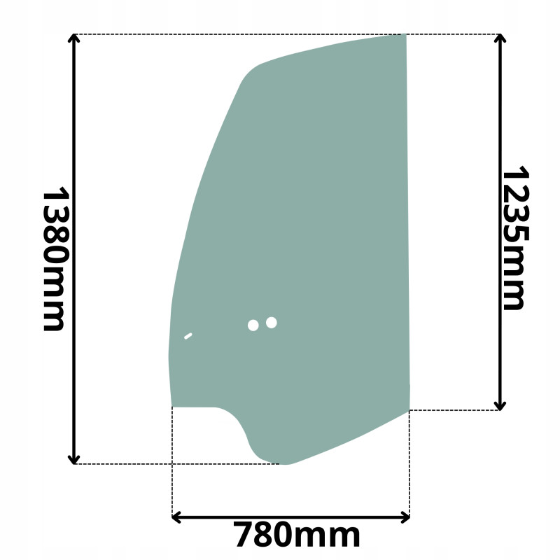 SZYBA W DRZWI LEWA BOCZNA BOK JCB 8080ZTS 8085ZTS (0392)