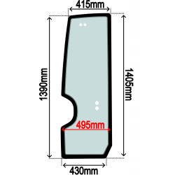 SZYBA BOCZNA LEWA DRZWI TAKEUCHI TB216 TB225 2014- (K-0504) - SITODRUK