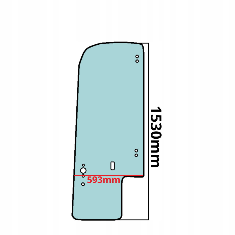 SZYBA LEWA DRZWI BOCZNA CASE NEW HOLLAND E16BC E18BC (0417)