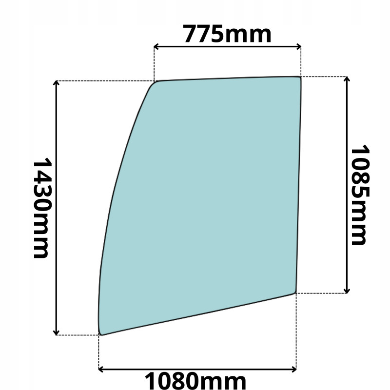 SZYBA BOCZNA LEWA MECALAC MTX MSX MXT MX 10 12 14 (0468)
