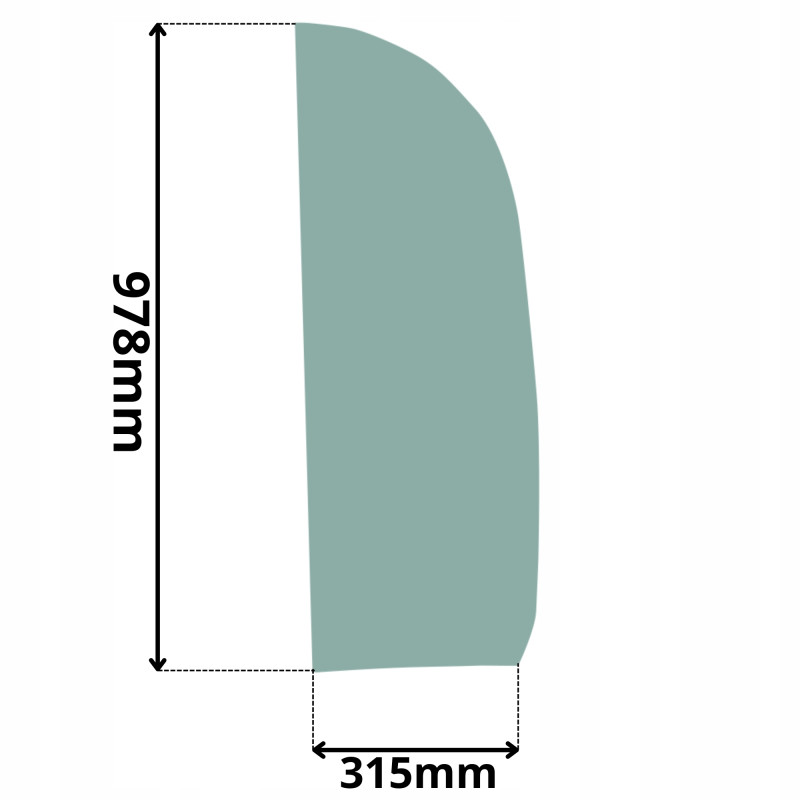 SZYBA LEWA TYLNA BOCZNA JCB 8014 8016 8018 8020CTS (0474)