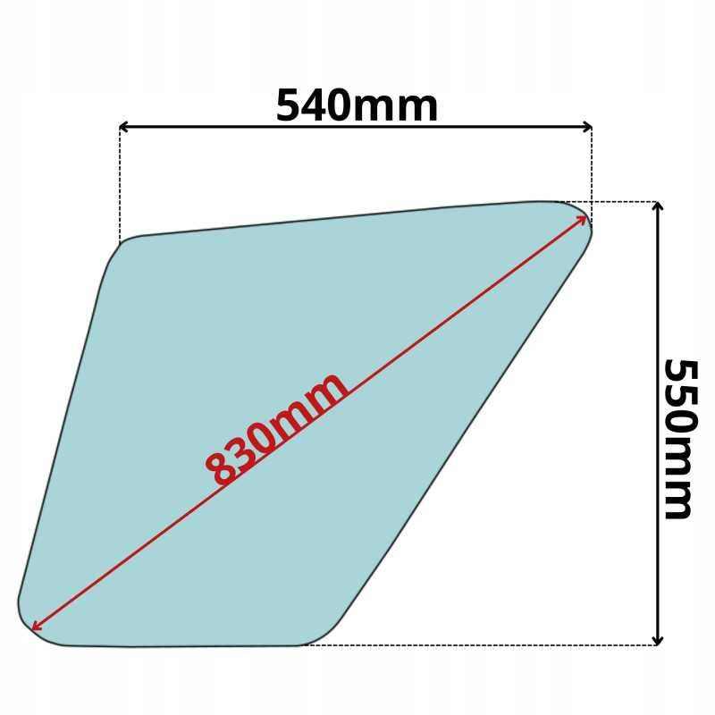 SZYBA LEWA DOLNA W DRZWI LINDE H14 H16 H18 H20 391 (0481)