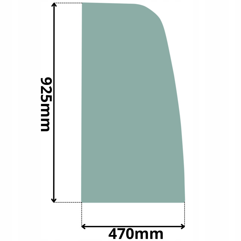 SZYBA BOCZNA LEWA ZA DRZWI JCB 530 532 535 537 540 (0488)