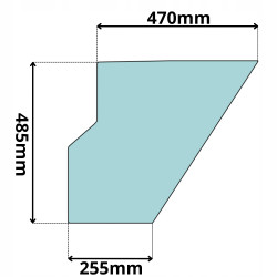 SZYBA LEWA PRAWA DOLNA BOCZNA DRZWI TEREX CASE FERMEC MASSEY FERGUSON (5029)