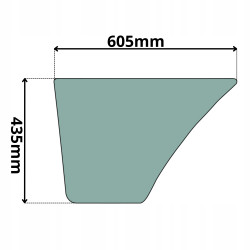 SZYBA BOCZNA LEWA PRAWA DRZWI DOLNA CASE 580 590 (5031)