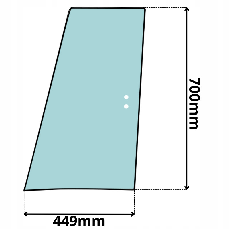 SZYBA BOCZNA LEWA GÓRNA DRZWI TYLNA MECALAC 714MW (5038)