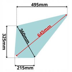 SZYBA LEWA BOCZNA DOLNA DRZWI LINDE H20 H25 H30 35 (5073)