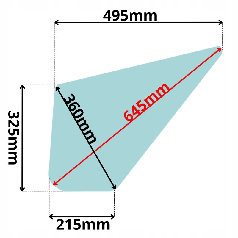 SZYBA LEWA BOCZNA DOLNA DRZWI LINDE H20 H25 H30 35 (5073)
