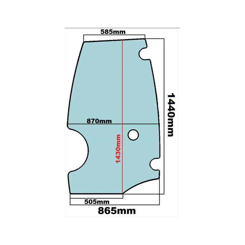 SZYBA W DRZWI LEWA JCB 406 407 409 TM 170 180 220 (0026)