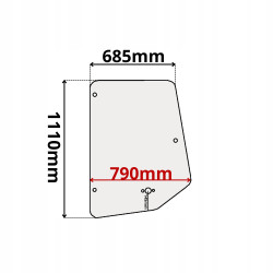 SZYBA BOCZNA GÓRNA DRZWI LEWA PRAWA CAT 416C-438C (0144)