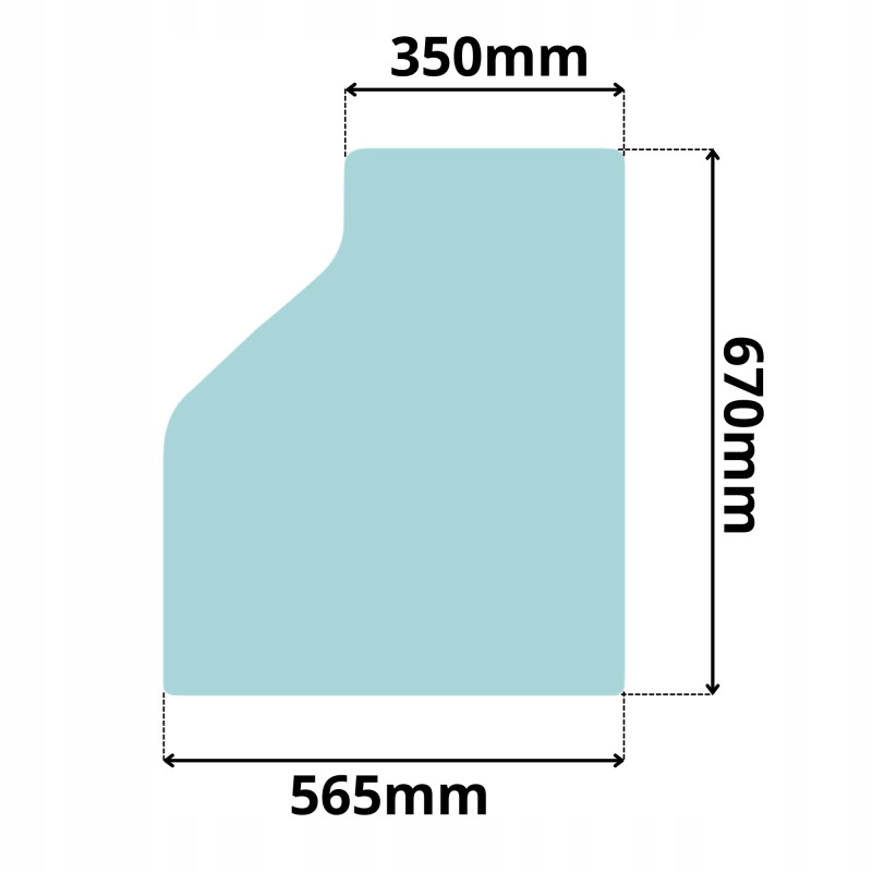 SZYBA LEWA DRZWI BOCZNA DOLNA CAT 301.5-304.5 01- (0267)