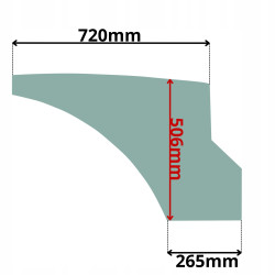 SZYBA BOCZNA PRAWA DOLNA W DRZWI TEREX CASE FERMEC (5017)