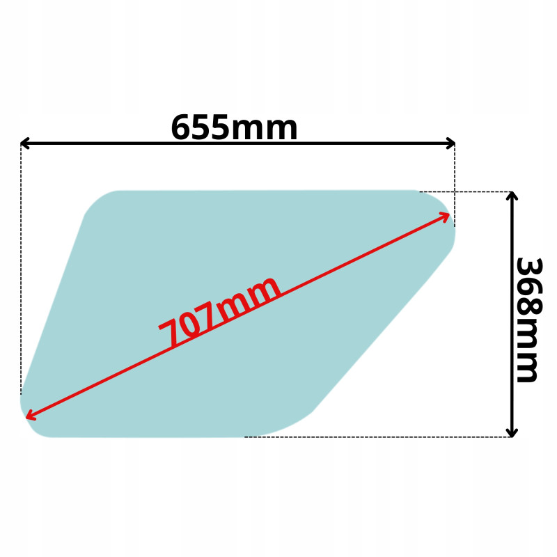 SZYBA LEWA BOCZNA DOLNA DRZWI LINDE H20 H25 30 H35 (5160)