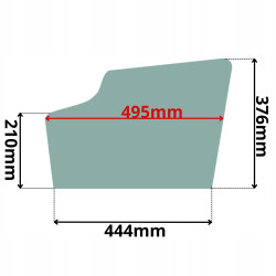 SZYBA LEWA DRZWI BOCZNA DOLNA JCB CTS BOK OD 2005 (5092)