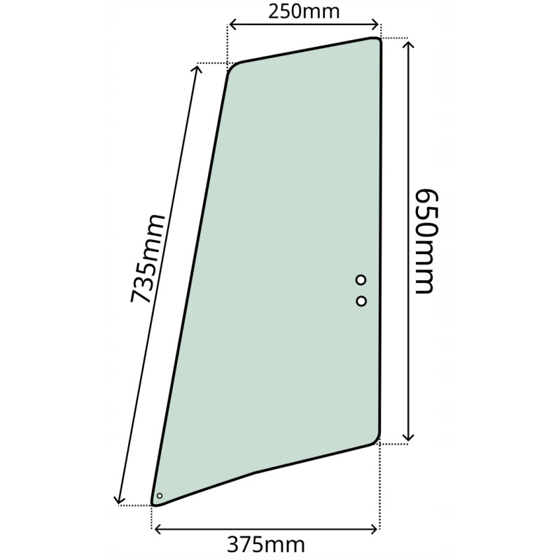 SZYBA W DRZWI PRZESUWNA BOCZNA JCB 8080ZTS 8085ZTS (5176)