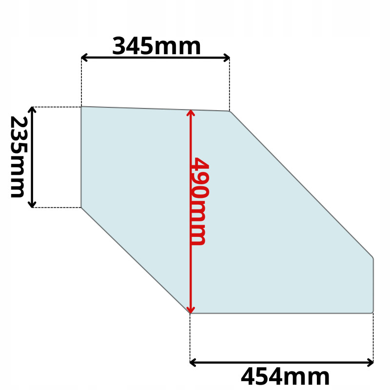 SZYBA BOCZNA W DRZWI DOLNA LEWA PRAWA CAT 902 906 908 (5210)