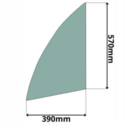 SZYBA STAŁA BOCZNA LEWA W DRZWI CASE FARMLIFT 525 (5224)