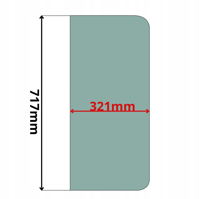 SZYBA BOCZNA W DRZWI STAŁA TYLNA HC HANGCHA (G-0004)