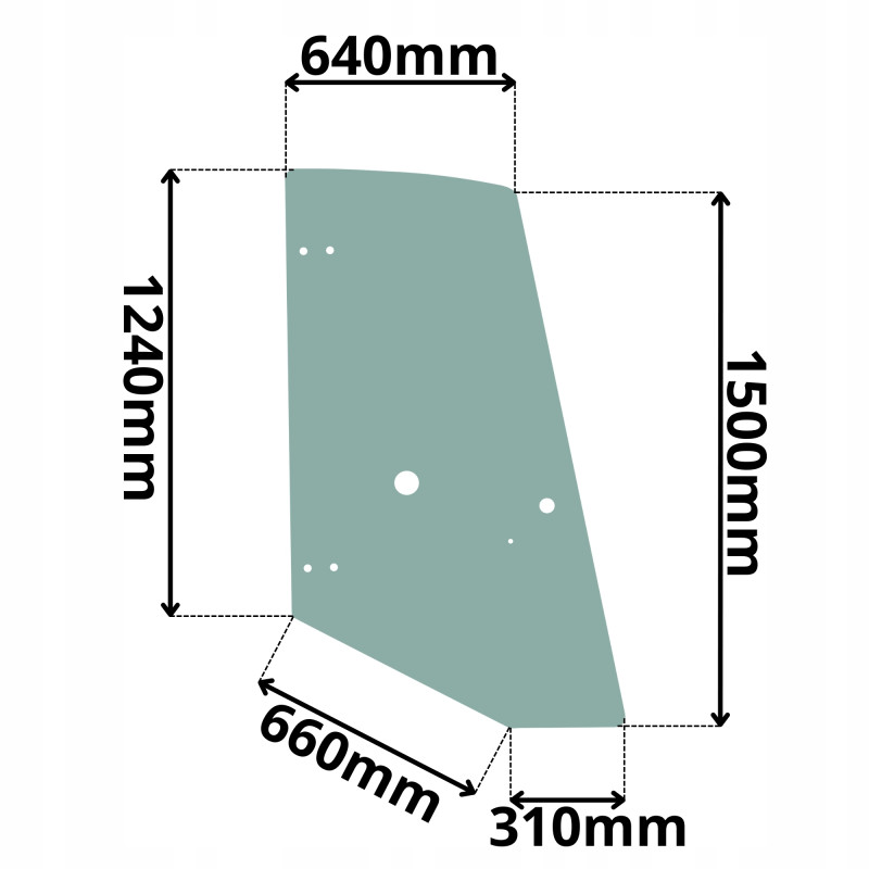 SZYBA BOCZNA W DRZWI LEWA PRAWA MECALAC AS900 (G-0386)