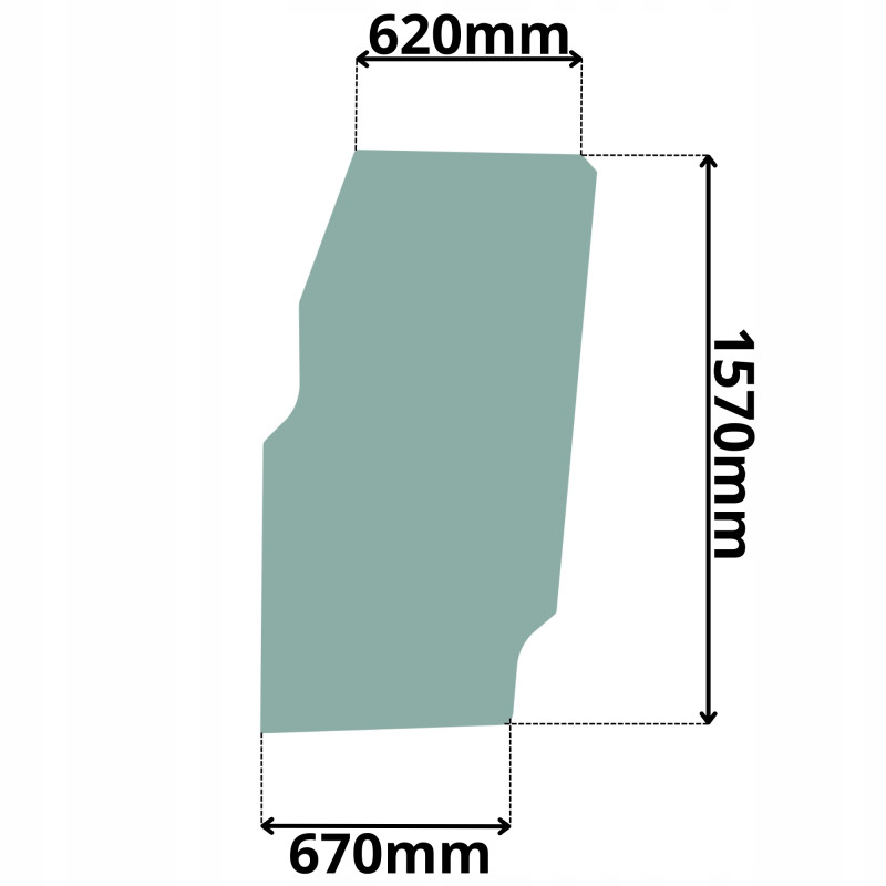 SZYBA LEWA PRAWA DRZWI CAT 12M 14M 120M 140M 160M (G-0388)