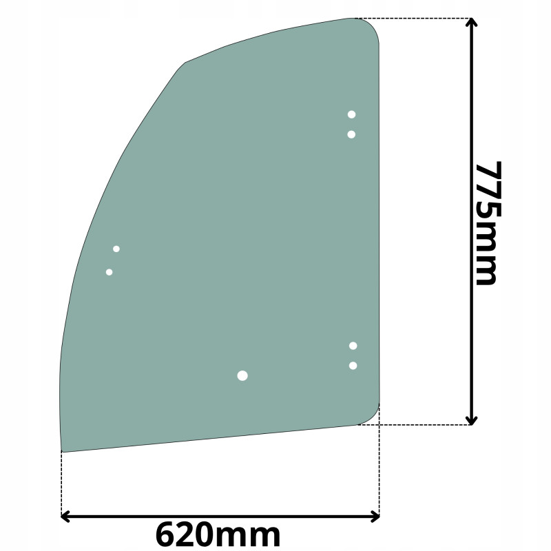 SZYBA BOCZNA W DRZWI GÓRNA TYLNA LEWA DIECI (G-0012)