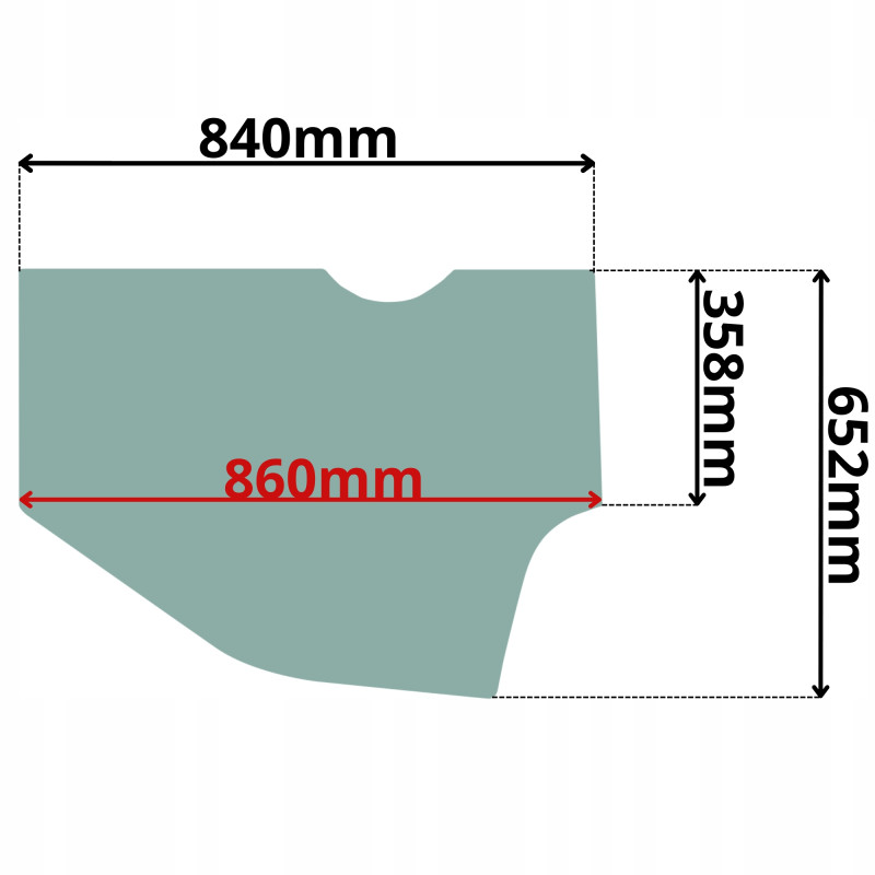 SZYBA DRZWI DOLNA LEWA KOMATSU PC-7-8 PW-7 HB-2-3 (G-0040)
