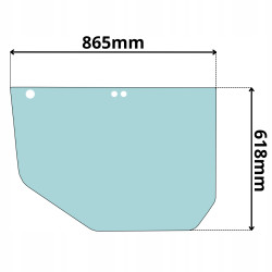 SZYBA BOCZNA LEWA W DRZWI DOLNA CAT SERIA D E F (G-0055)